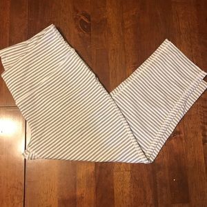 MPG Gray & White Striped Workout Capri.